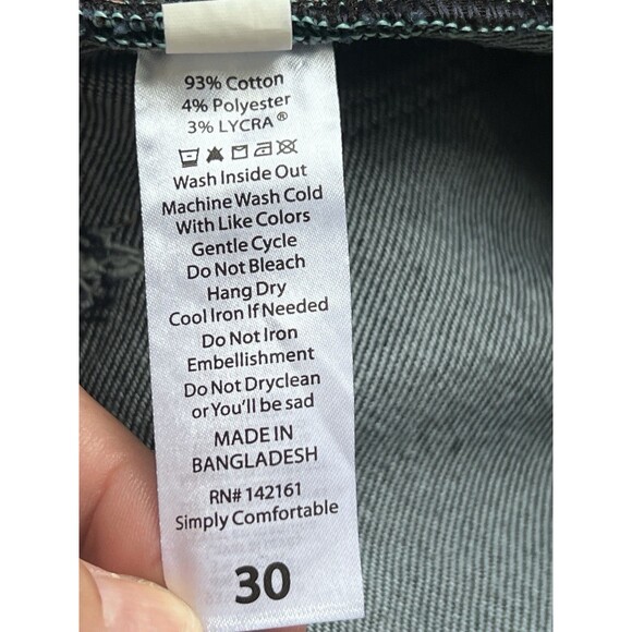 Lularoe Jeans Size 30 Dark Wash Front Seam High Rise Straight Leg Stretch - Picture 11 of 13